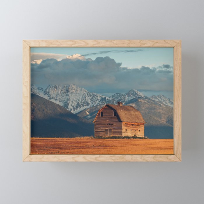 Golden Barn  Framed Mini Art Print