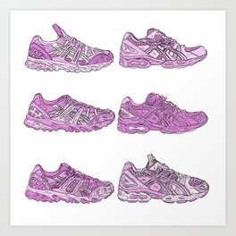 Pink Sneakers Art Print