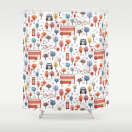 London transport with an adult female Shower Curtain