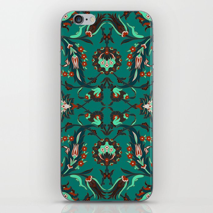 Green Floral Texture Background iPhone Skin
