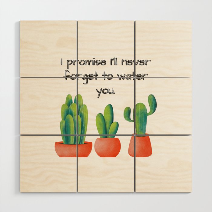 Cactus plant parent Wood Wall Art