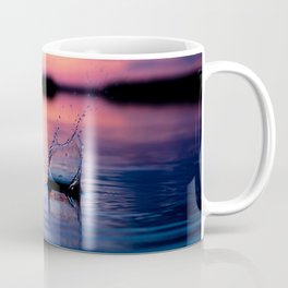 Sea Splash Water Sunset Twilight Throw Stone Colorful Sky Coffee Mug