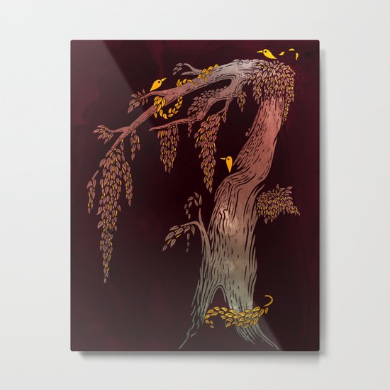 Tree Birds Metal Print