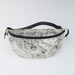 USA, Virginia Beach MAP - Black and White Fanny Pack
