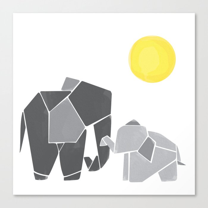 Mama And Baby Elephant Nursery Wall Art Canvas Print Mama And Baby Elephant Nursery Wall Art Canvas Print
