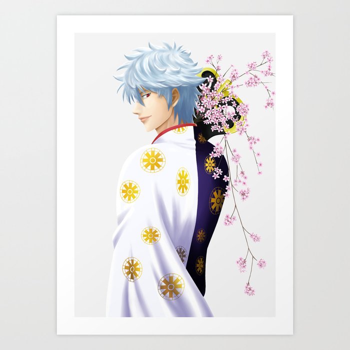 Gintama Anime Fanart Sakata Gintoki Art Print By Jadelim