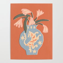 Tiger Vase Poster