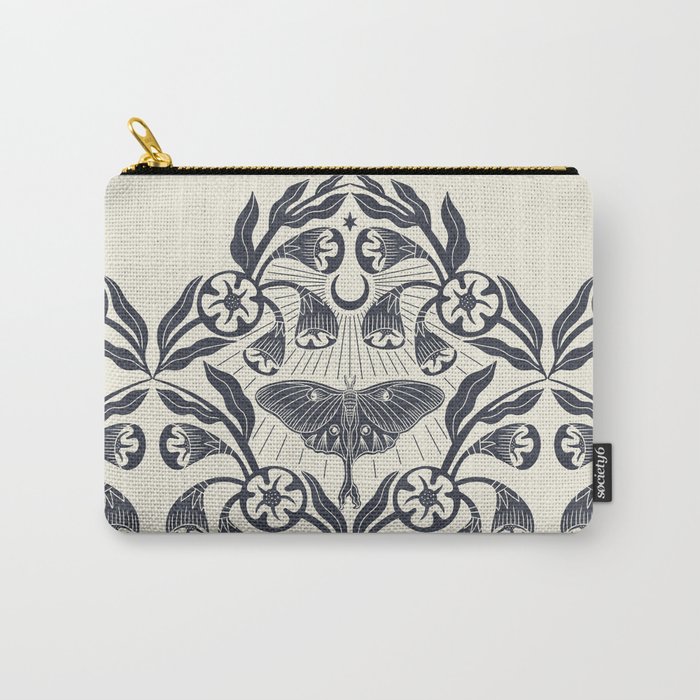 Luna Moth and Moonflowers Carry-All Pouch