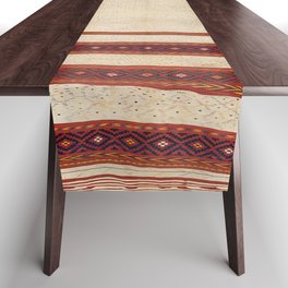 Antique Afghan Ivory Kilim Carpet Vintage Earth Tone Rug Table Runner