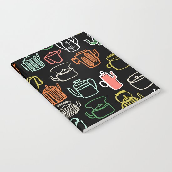 Kitchen Teapots - Multi by Andrea Lauren Notebook