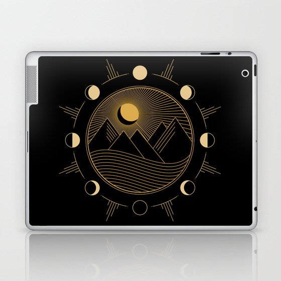 Lunar Phases With Mountains Laptop & iPad Skin