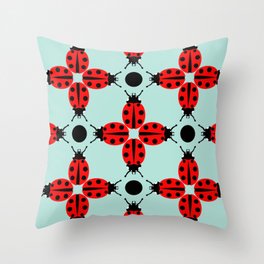 Ladybug Pattern Throw Pillow