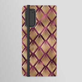 Burgundy and Gold Leopard Print Pattern 13 Android Wallet Case