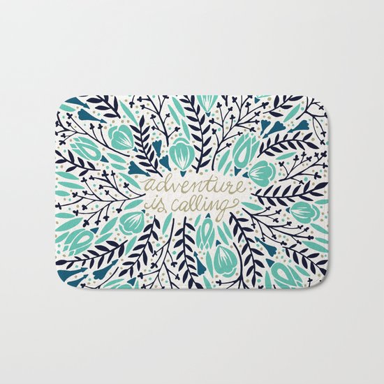 Adventure is Calling – Navy & Mint Palette Bath Mat