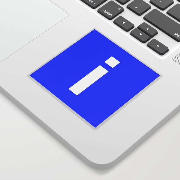 letter I (White & Blue) Sticker