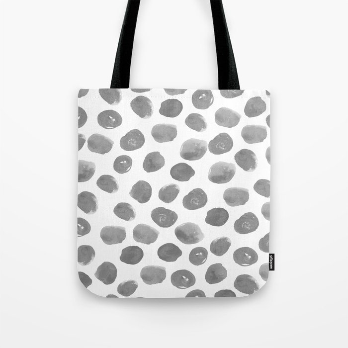 Grayson Grey And White Modern Brushstroke Monochromatic Dots