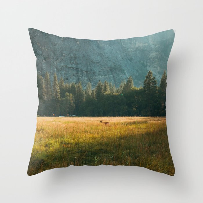 Meadow Sunset in Yosemite Throw Pillow