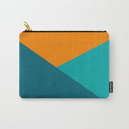 Jag - Minimalist Angled Geometric Color Block in Orange, Teal, and Turquoise Carry-All Pouch