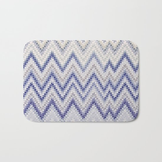 PURPLE SEVENTIES CHEVRON Bath Mat
