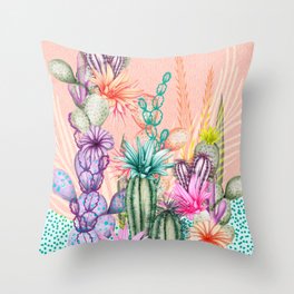 Cacti Love Throw Pillow