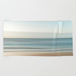 Blue sunset in the mediterranean art print - movement on the beach - nature and travel photography Beach Towel