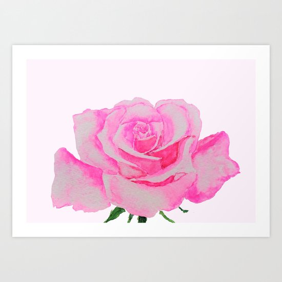 one pink rose Art Print