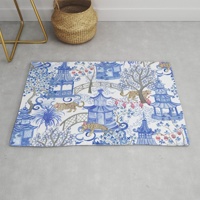 Party Leopards in the Pagoda Forest Rug