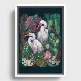 Begonia Egret  Framed Canvas