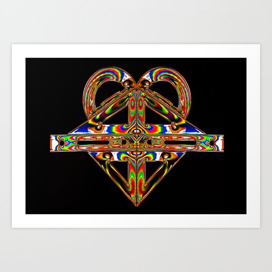 Electric Geometry Mask Art Print
