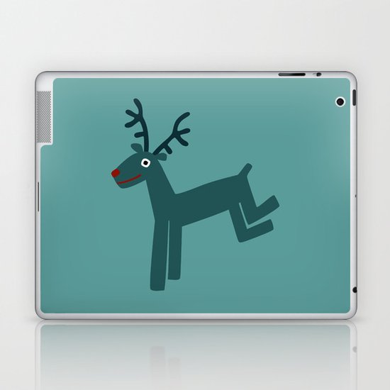 Reindeer-Teal Laptop & iPad Skin