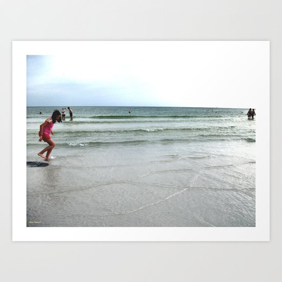 Having Loads of Fun on the Beach Art Print