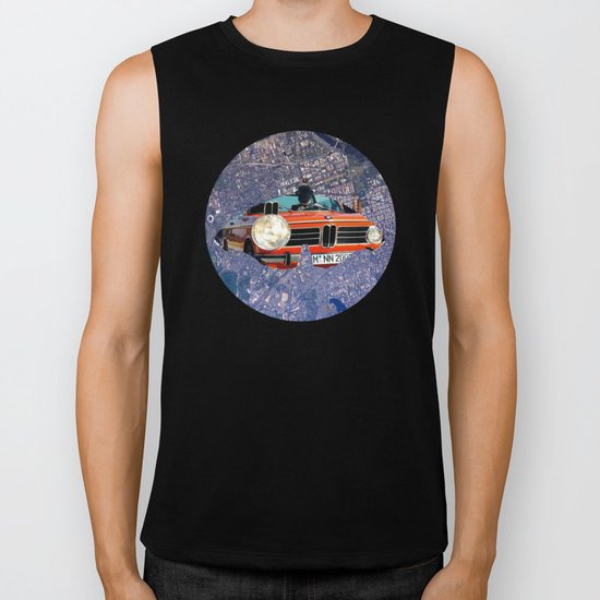 Orange Butterfly Invasion Biker Tank