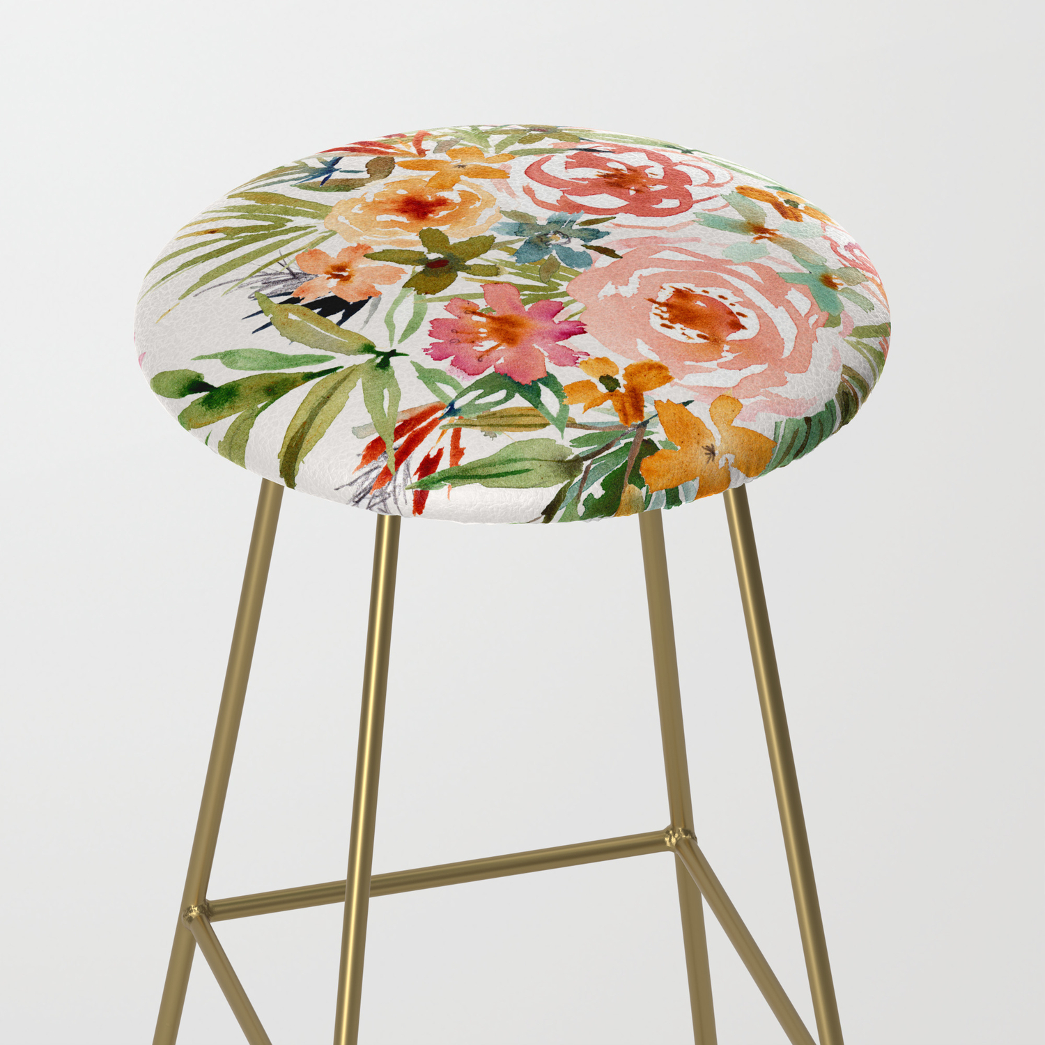 Floral Bar Stools, Smells Like Love In All Forms Floral Bar Stool By Barbraignatiev Society6