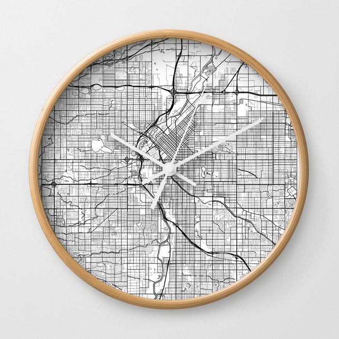 Denver Map White Wall Clock