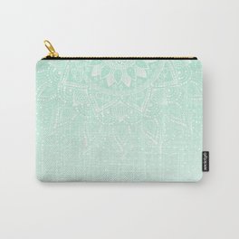 Elegant white and mint mandala confetti design Carry-All Pouch