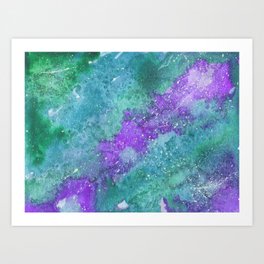 Galaxy - Purple & Green Art Print