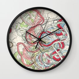 Vintage Map of the Mississippi River Wall Clock