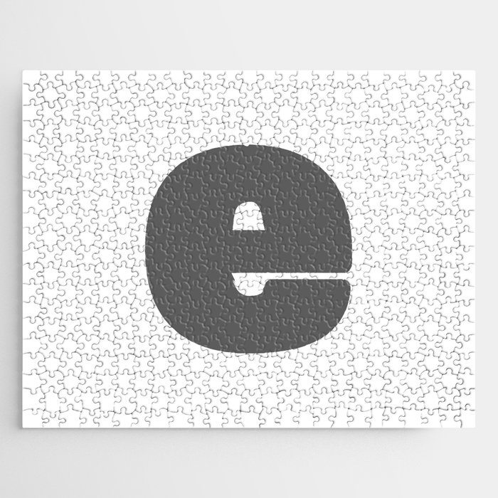 e (Grey & White Letter) Jigsaw Puzzle