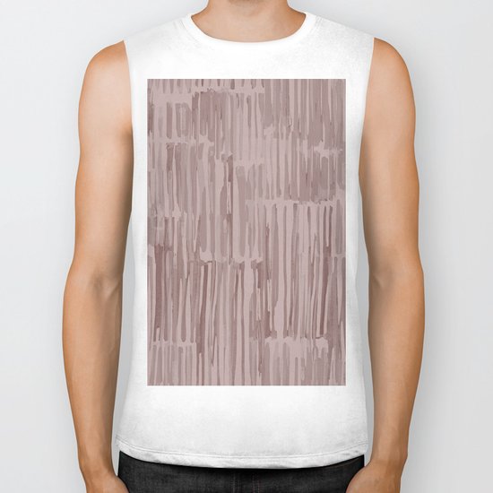 Simply Bamboo Brushstroke Red Earth on Clay Pink Biker Tank