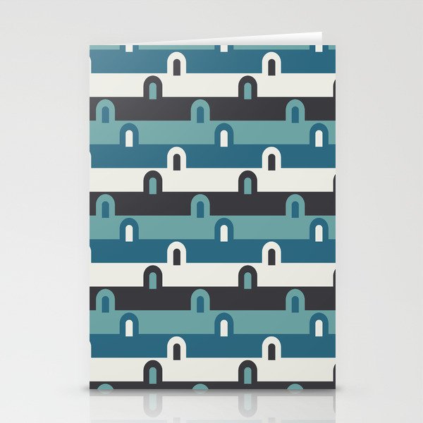 teal arches stripe Stationery Cards