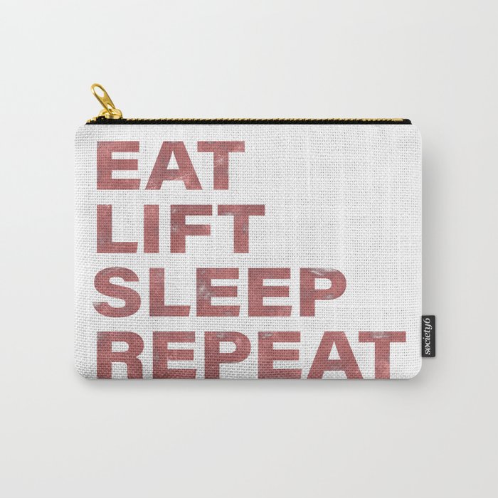 Eat lift sleep repeat vintage rustic red text Carry-All Pouch