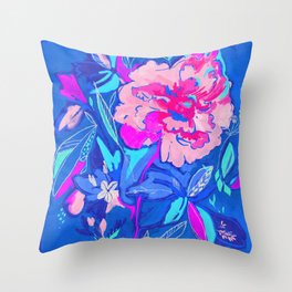 Bold and Bright Bloom Throw Pillow