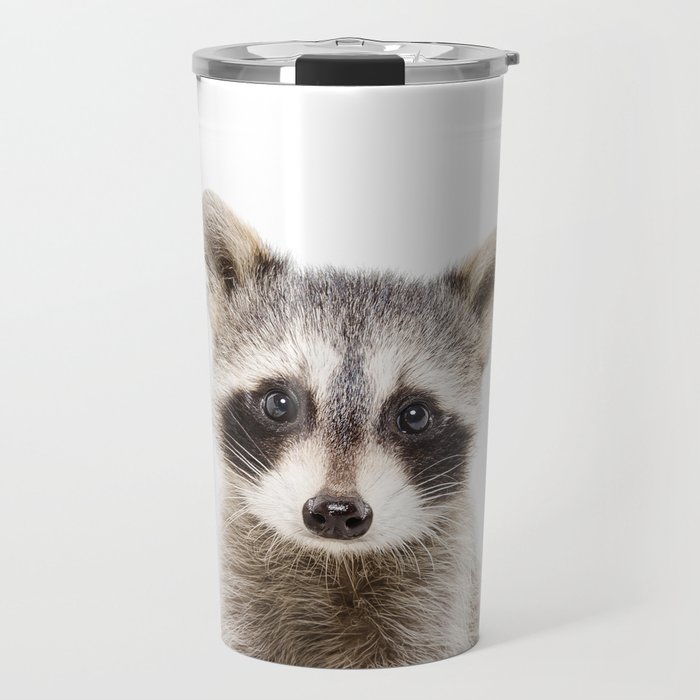 Cute Baby Raccoon, Woodland Animals, Kids Art, Baby Animals Art Print By Synplus Travel Mug