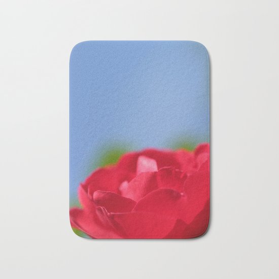 Red Rose Blue Sky Bath Mat