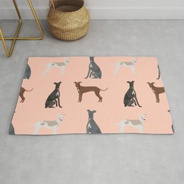 Italian Greyhound dog breed pet portrait unique pure breed gifts Area & Throw Rug