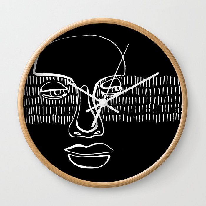 graphic portrait Wall Clock