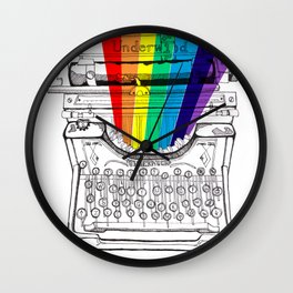underwood typewriter with a sliver of rainbow Wall Clock