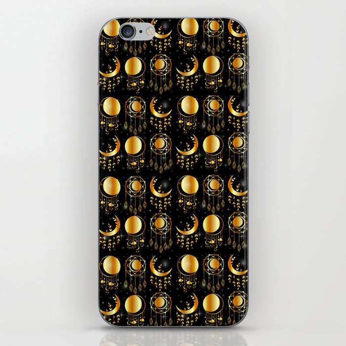 Mystic moon Decorative dream catchers in gold iPhone Skin