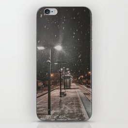 Snowy Streets at Night iPhone Skin