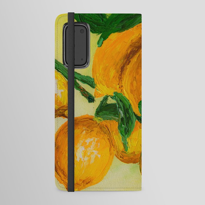 Ripe lemons on a branch Android Wallet Case